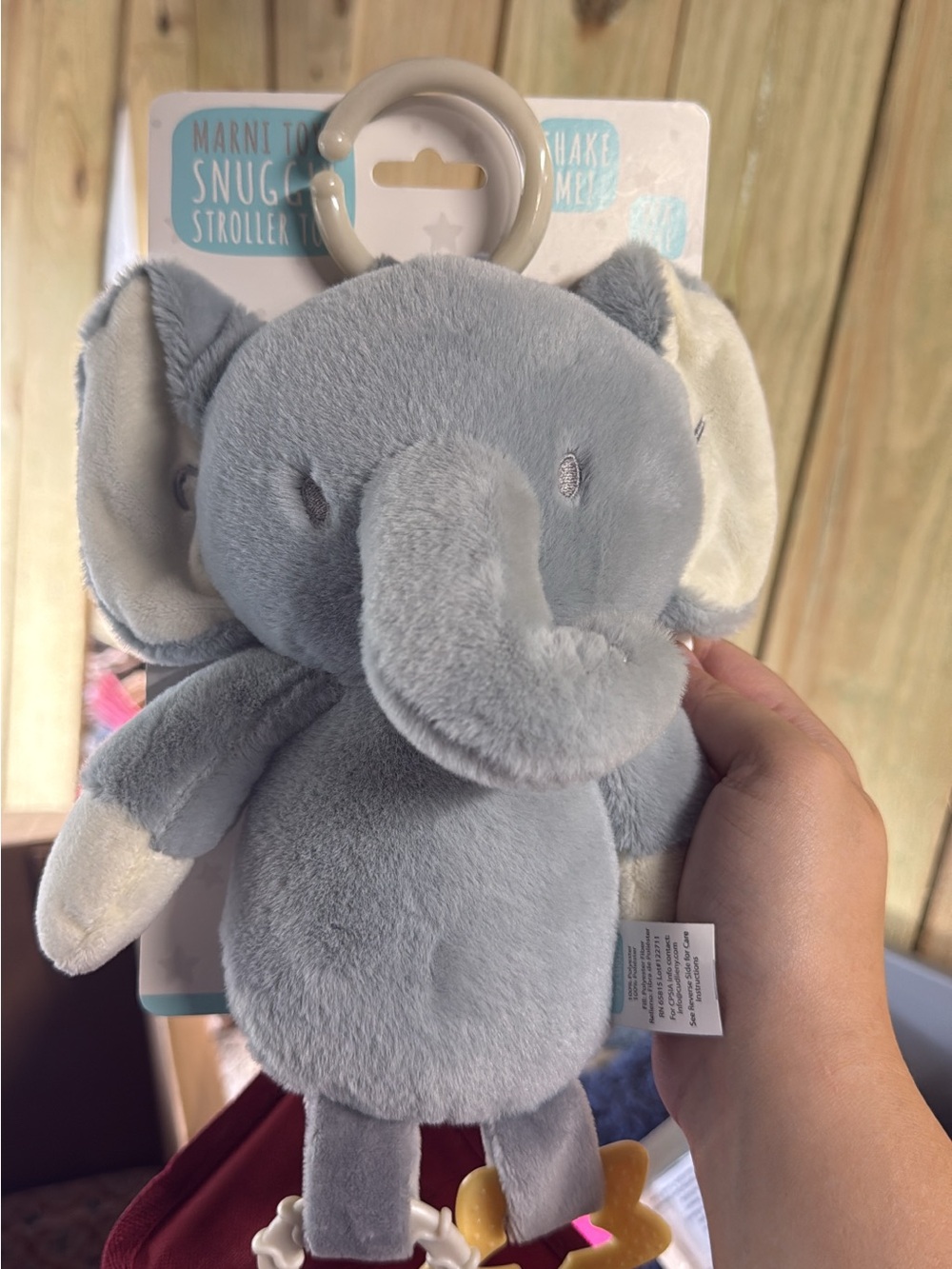 Gray Elephant Stroller Snuggle Toy